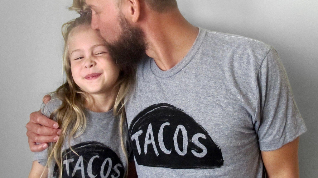 Introducing the Matching Dad and Child Taco Shirt Set for Father's Day!