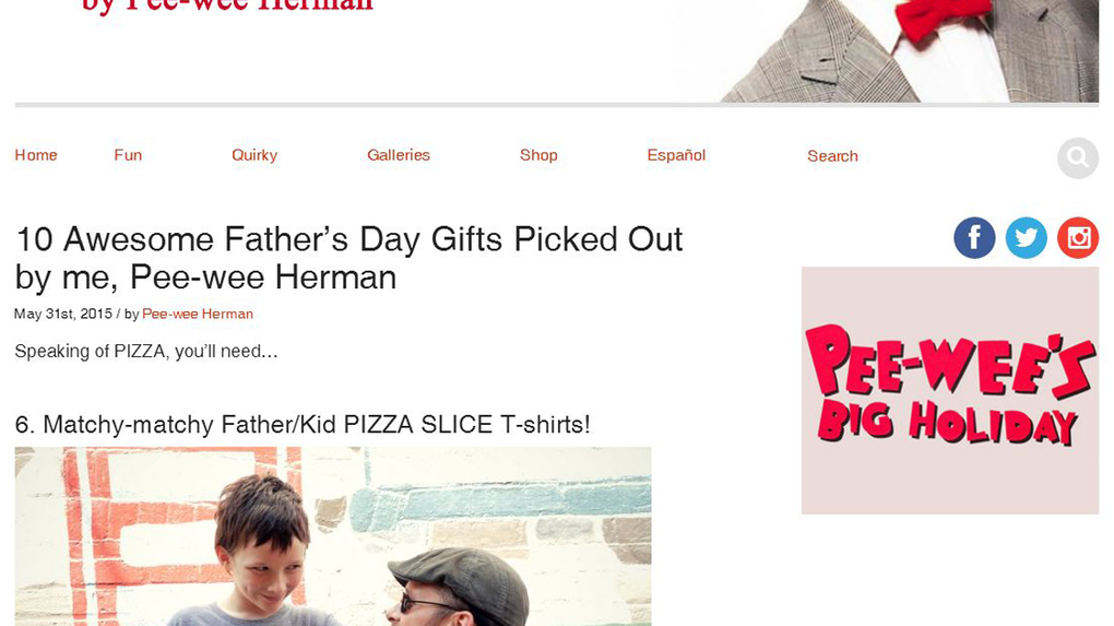 Xenotees Pizza Shirts Featured on the Pee-wee Herman Log!