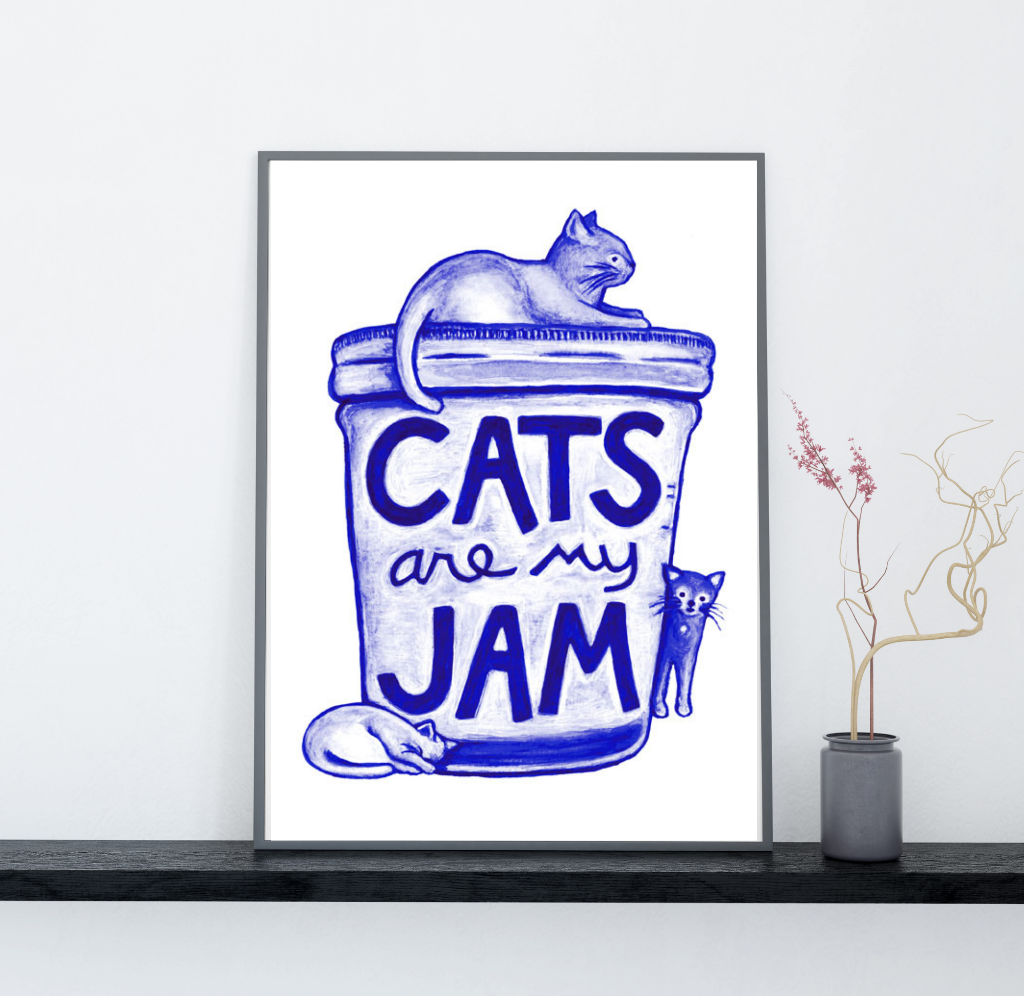 Cats are my Jam Art Print Art Prints Xenotees
