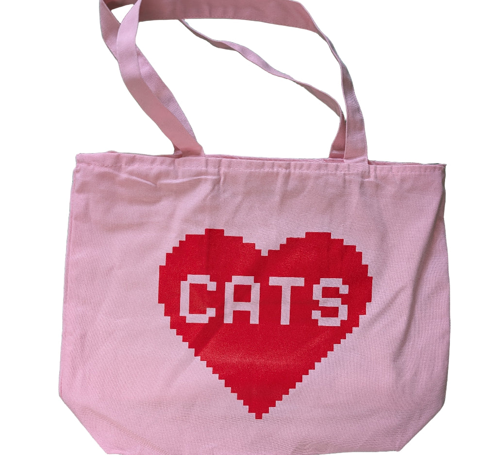Oversized Cat Lover Tote Bag with Zipper Xenotees