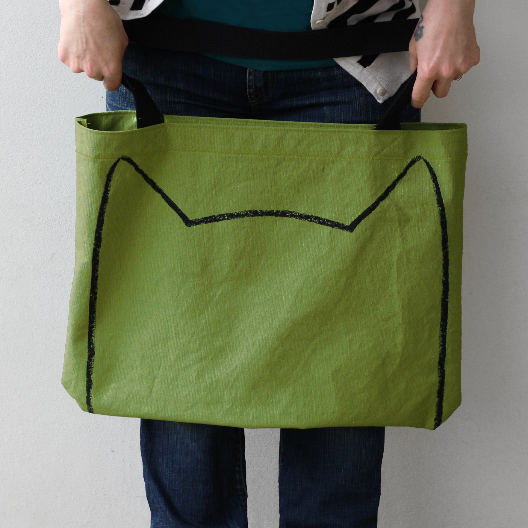 Cat Lover Handmade Oversized Shopping Tote Bag with Long Handles
