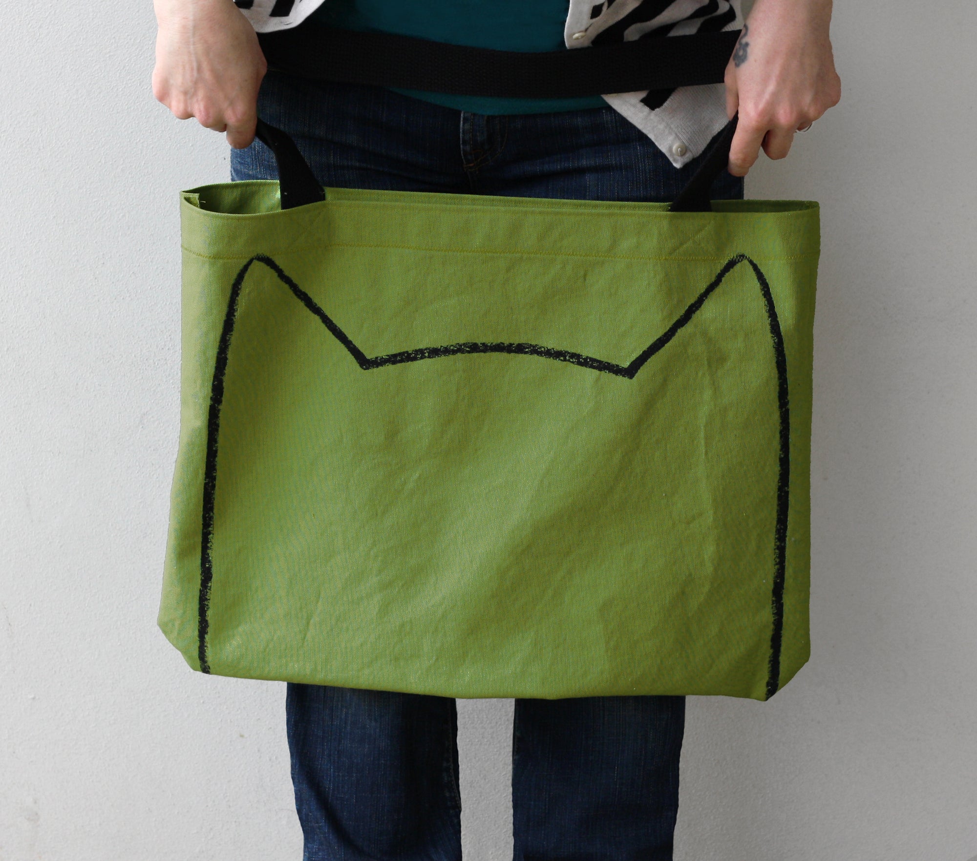 Cat Lover Handmade Oversized Shopping Tote Bag with Long Handles