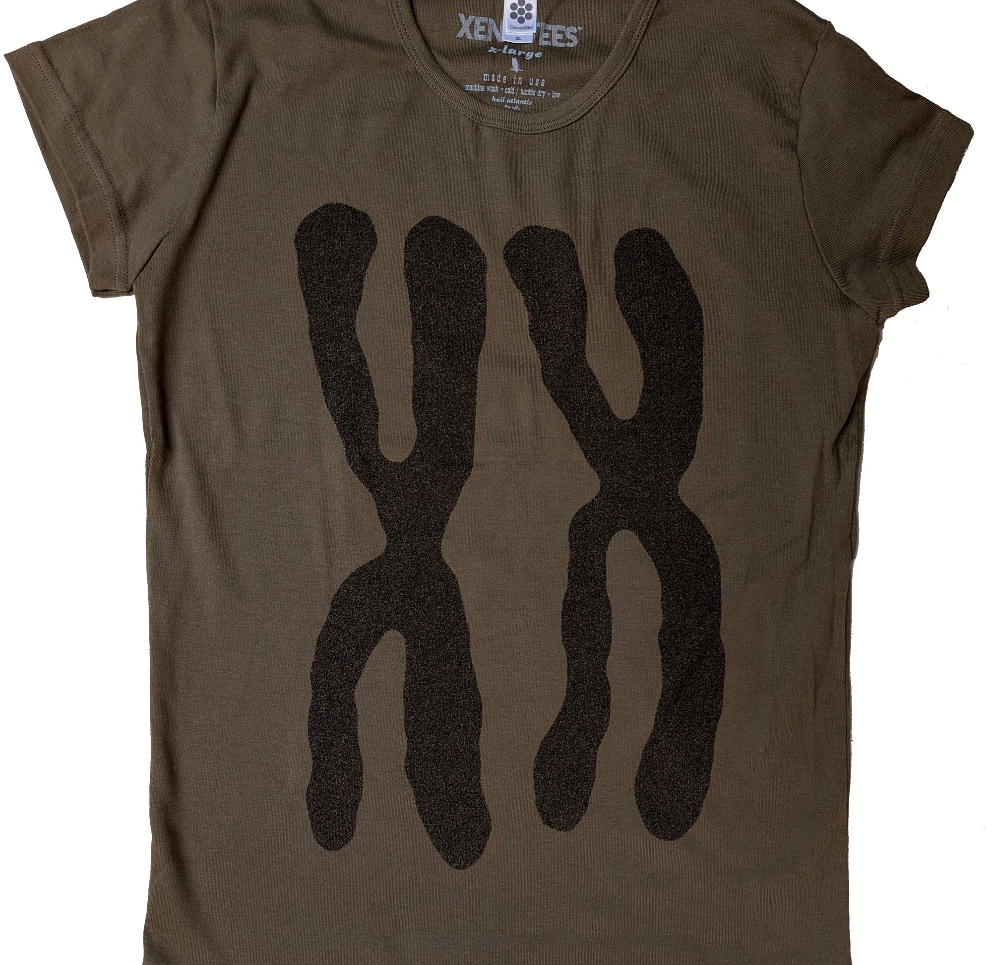 XX Chromosomes Women's Baby Rib Cap Sleeve Tee T-shirts Xenotees