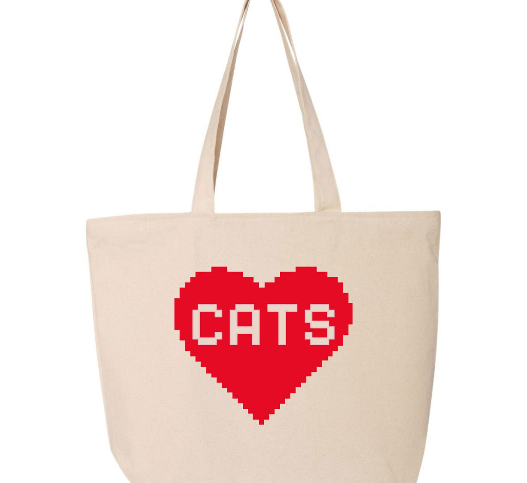 Oversized Cat Lover Tote Bag with Zipper Xenotees