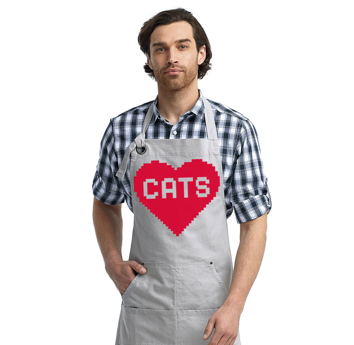 Retro Gamer Gift for Cat Lover Cooking Apron