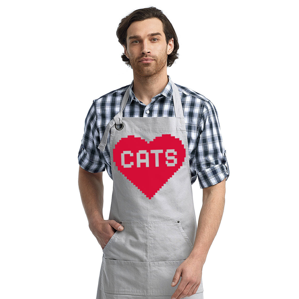 Retro Gamer Gift for Cat Lover Cooking Apron
