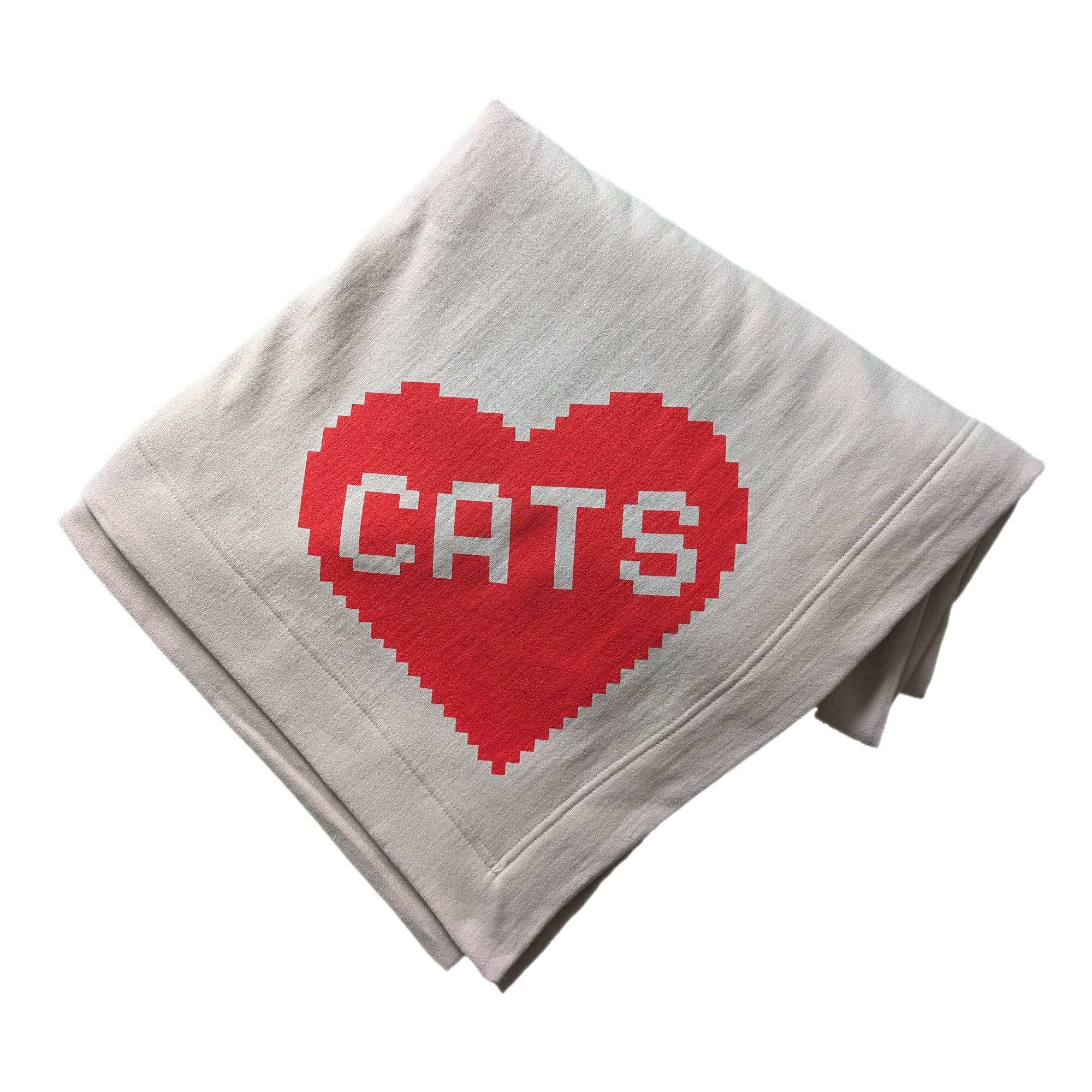 Geeky Cat Lover 8-Bit Gamer Heart Throw Blanket Blanket Xenotees