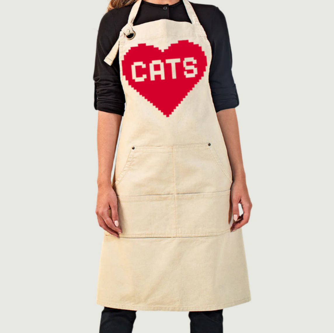 Retro Cat Lover Canvas Apron Apron Xenotees