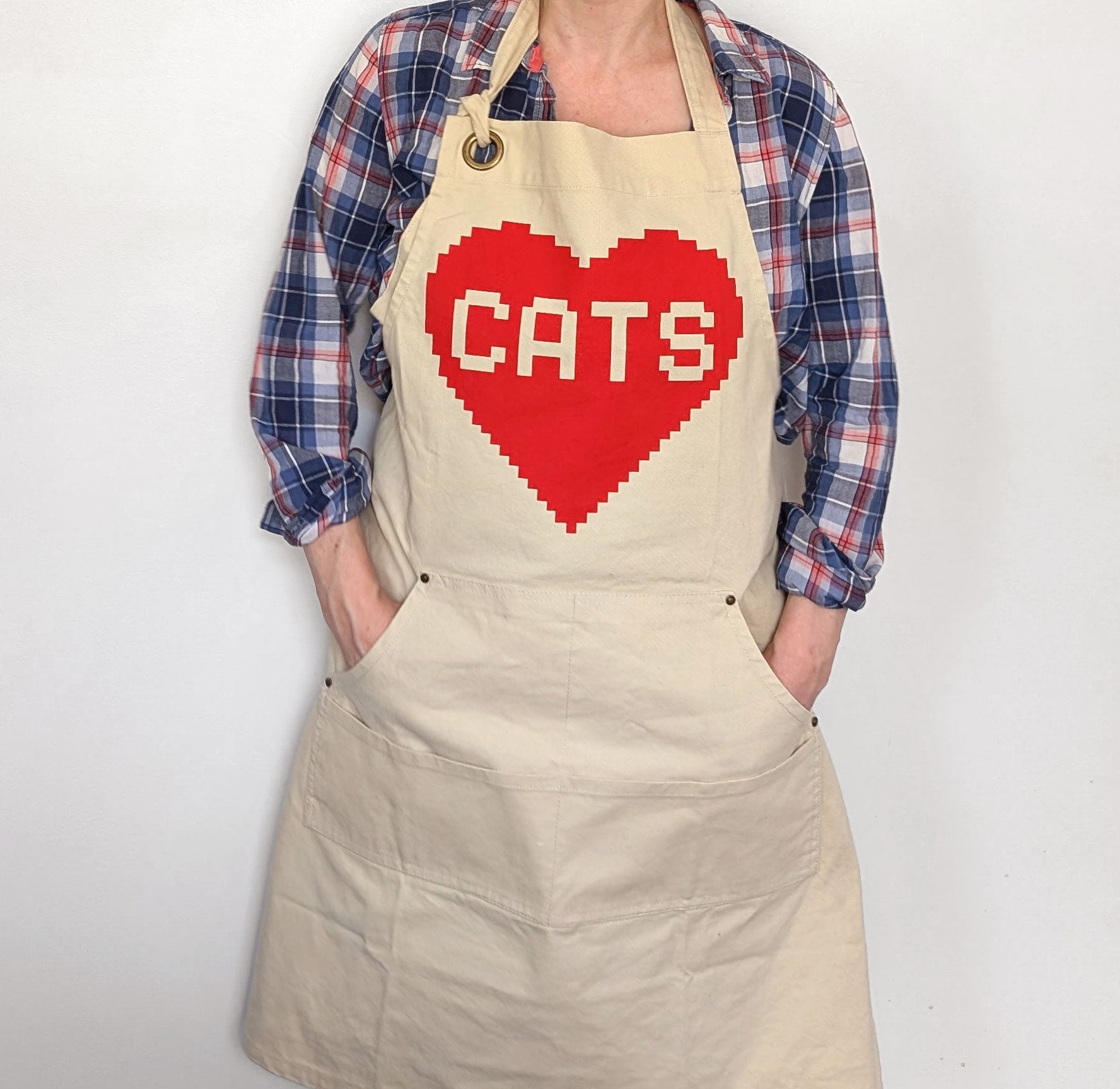 Retro Gamer Gift for Cat Lover Cooking Apron