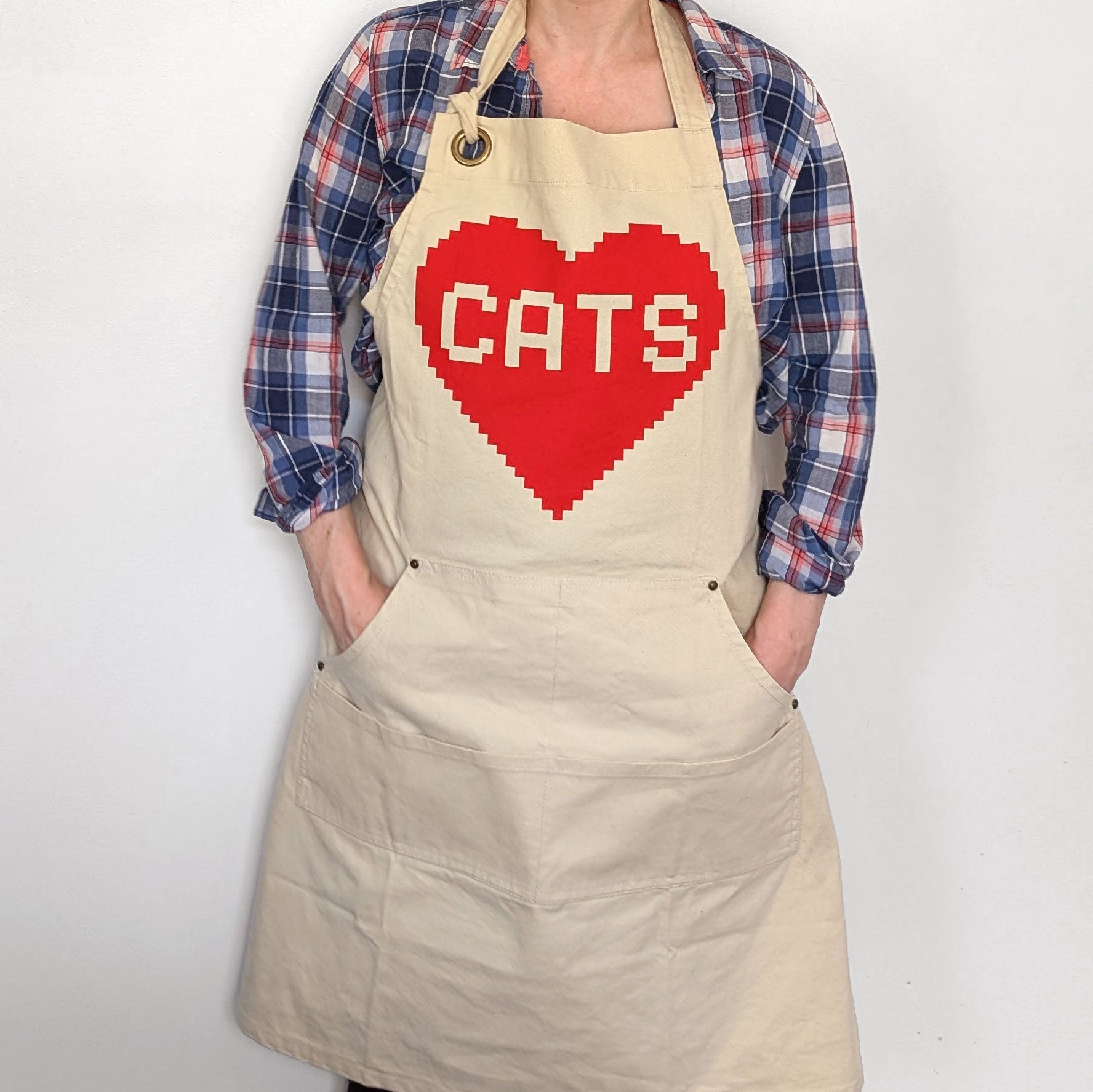 Retro Gamer Gift for Cat Lover Cooking Apron