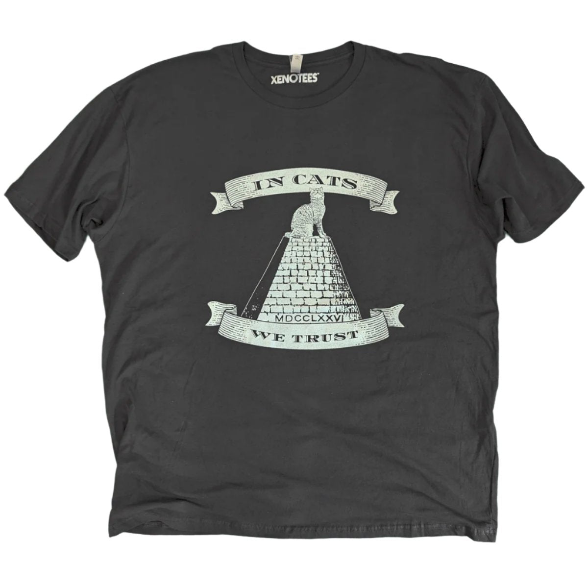 In Cats We Trust Charcoal Grey T-shirt in 3XL Men Tshirts Xenotees