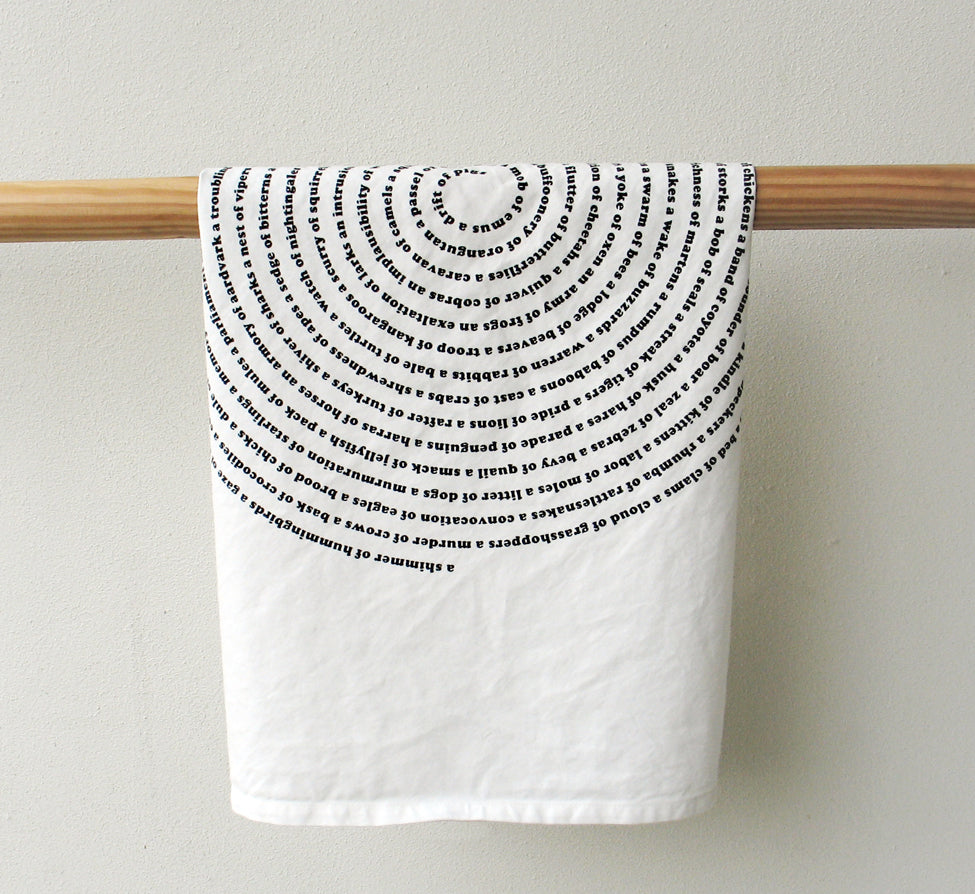 Animal Collective Nouns Kitchen Tea Towel Tea Towels Xenotees