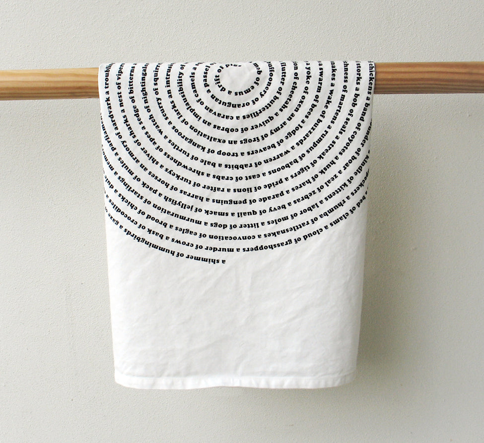 Animal Collective Nouns Kitchen Tea Towel Tea Towels Xenotees