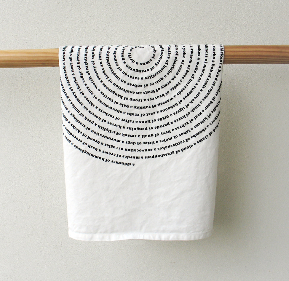 Animal Collective Nouns Kitchen Tea Towel Tea Towels Xenotees