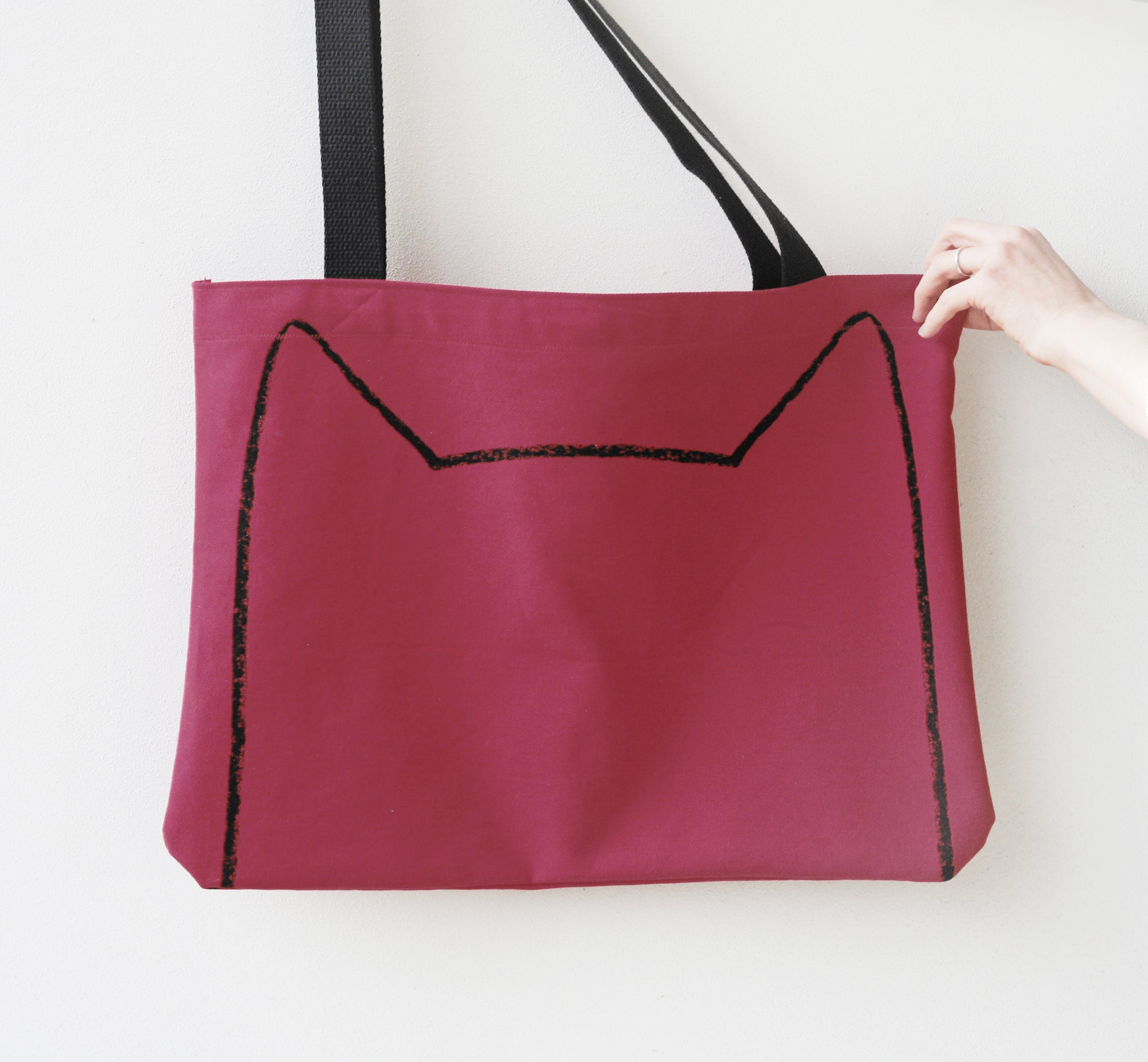 Cat Lover Handmade Oversized Shopping Tote Bag with Long Handles