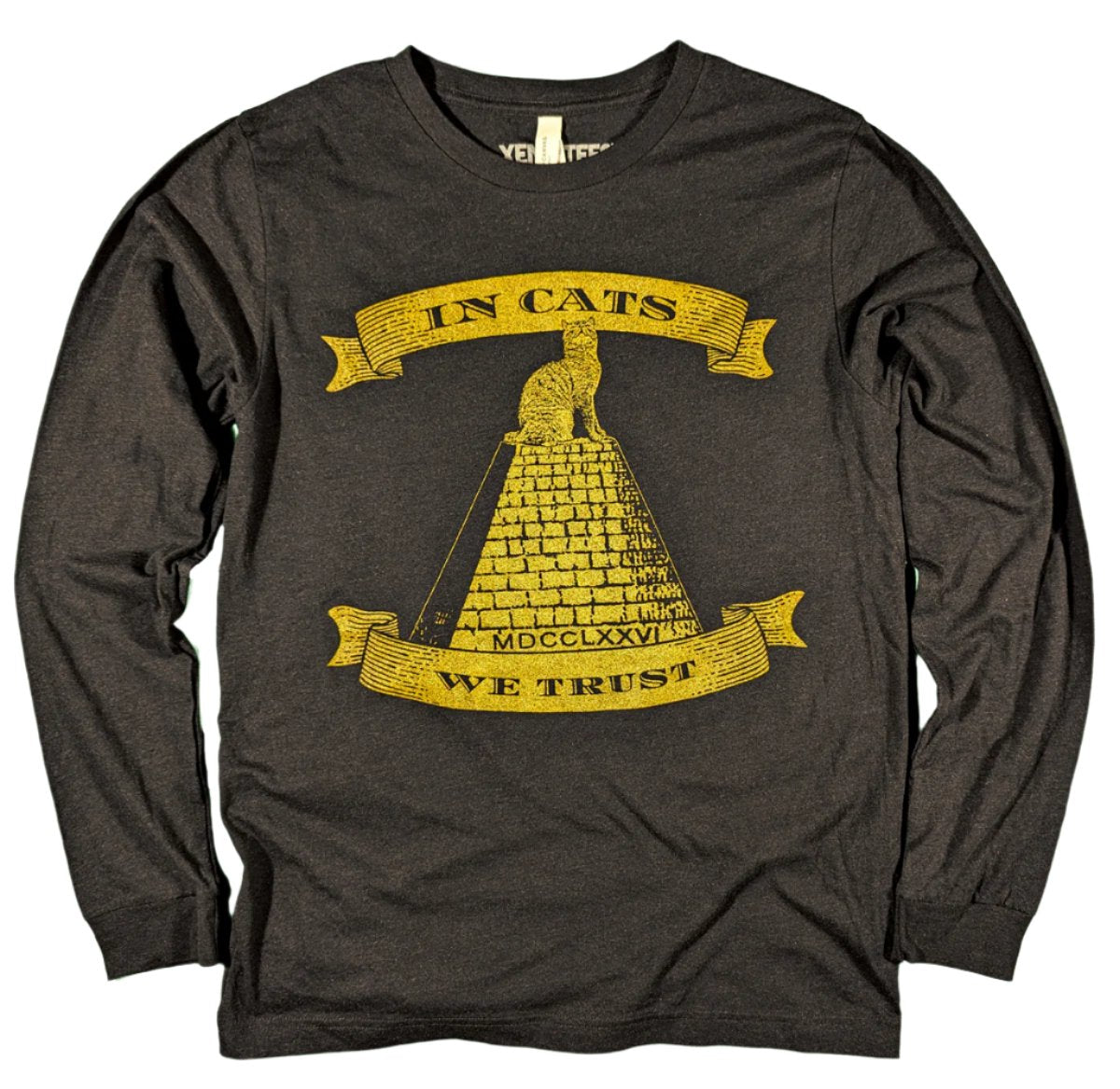 Longsleeve Gold and Black Cat Lover Tshirt