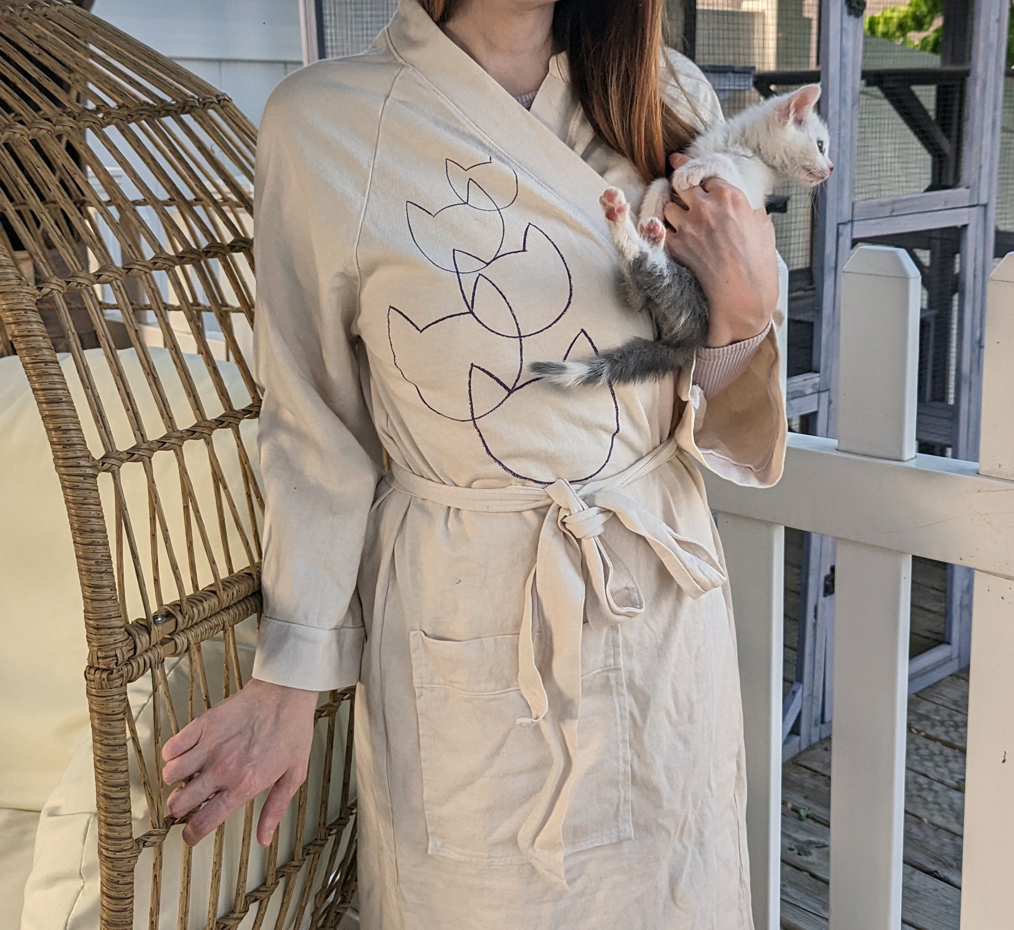 The Perfect Cat Lady Robe - Natural Robes Xenotees