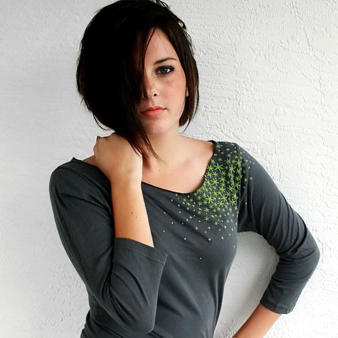Star Moss Womens Boatneck Shirt by Xenotees