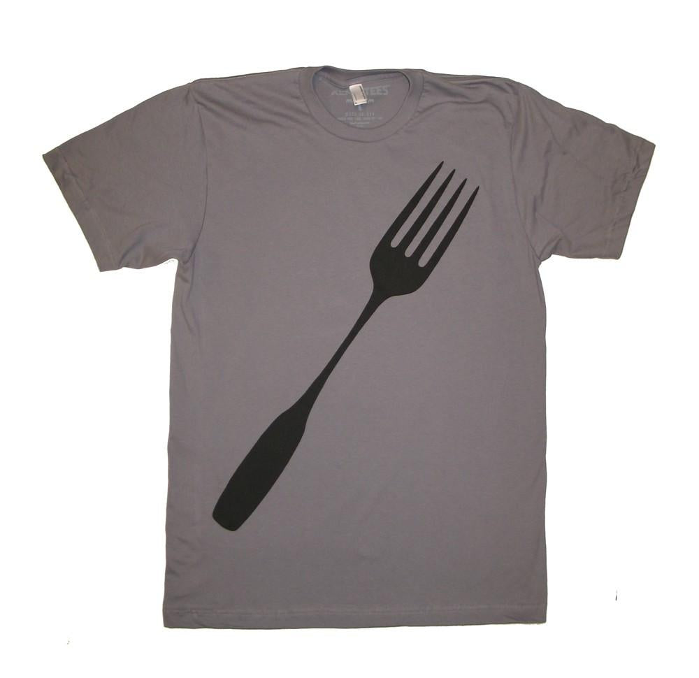 Giant Fork Pop Art Mens Graphic T Shirt Design