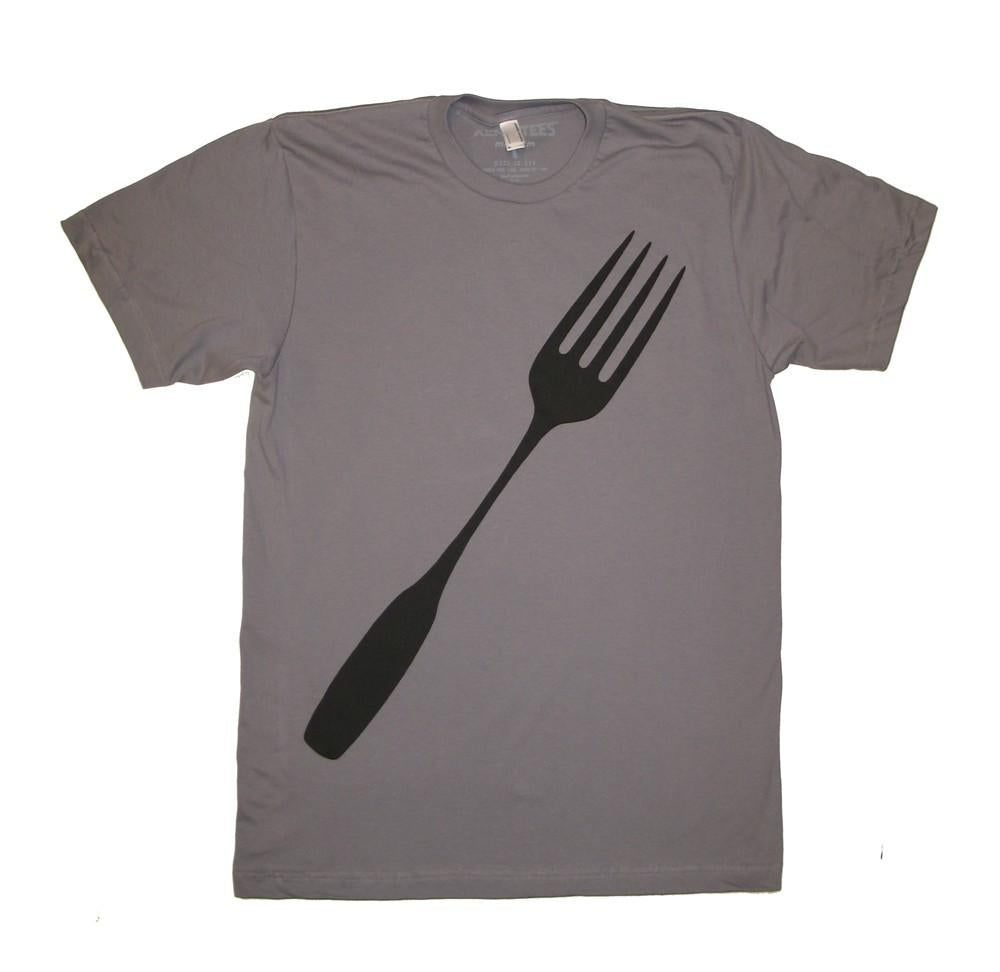Giant Fork Pop Art Mens Graphic T Shirt Design