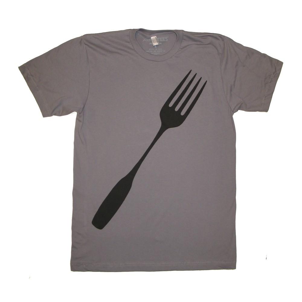 Giant Fork Pop Art Mens Graphic T Shirt Design