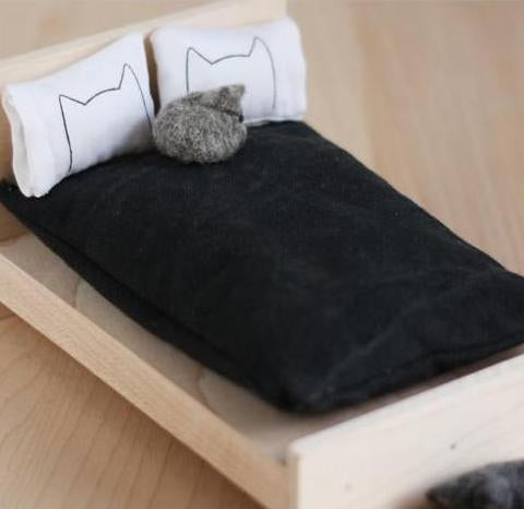 Miniature Dollhouse Cat Bed Pillows by Xenotees