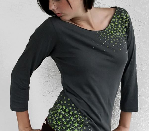 Star Moss Womens Boatneck Shirt by Xenotees