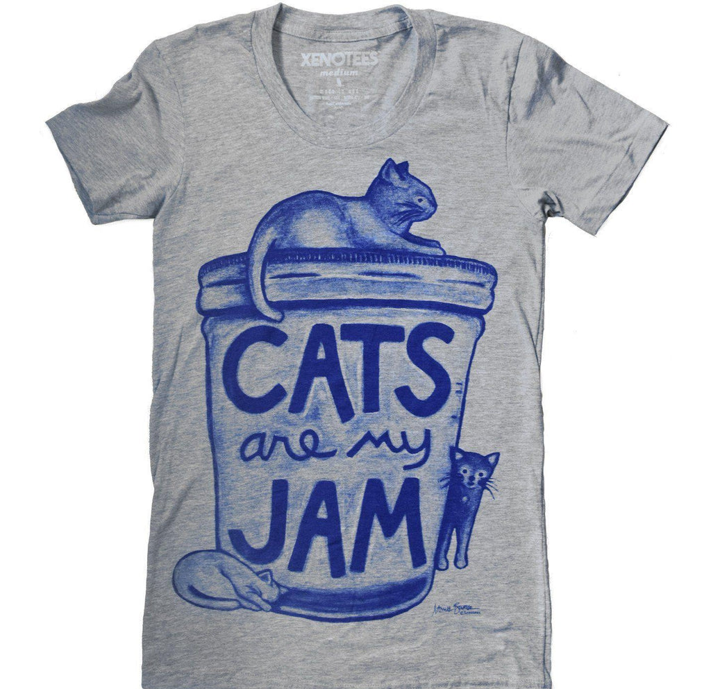 Cats are my Jam Womens T shirt by Xenotees