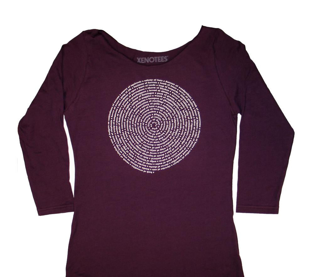 Women's Animal Group Nouns Boatneck Shirt by Xenotees