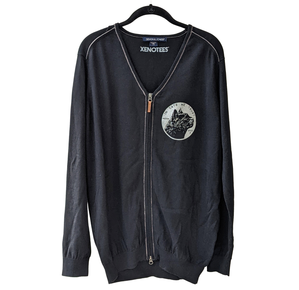 Cat Lady Cardigan Sweater with Zipper