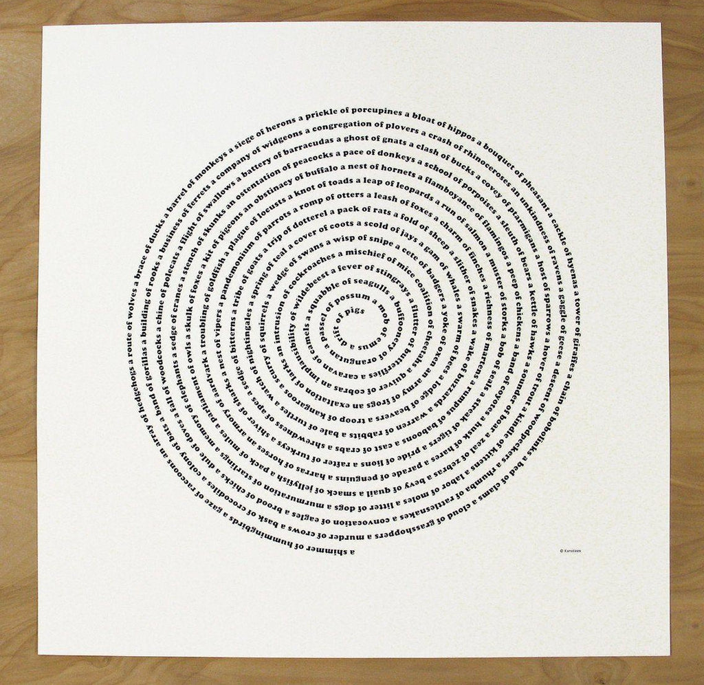 Animal Collective Group Nouns Screen Printed Poster Art Prints Xenotees