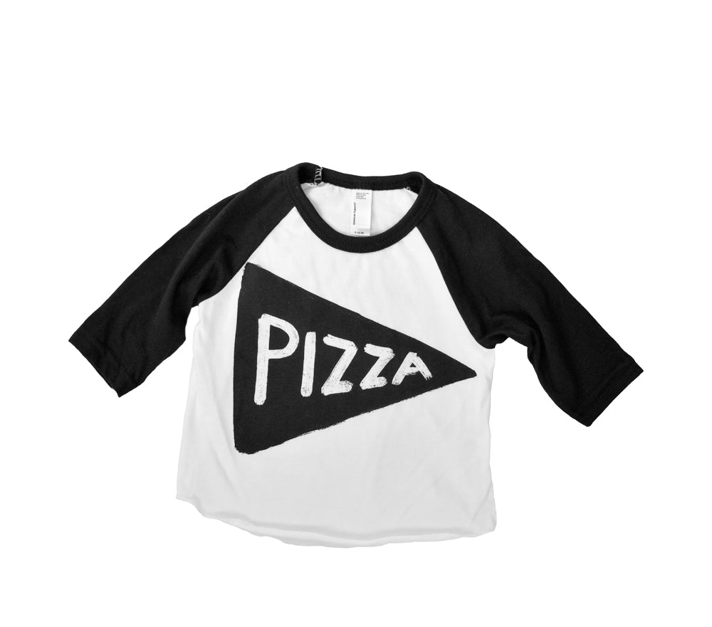 Kids Pizza Baseball Jersey T Shirt by Xenotees