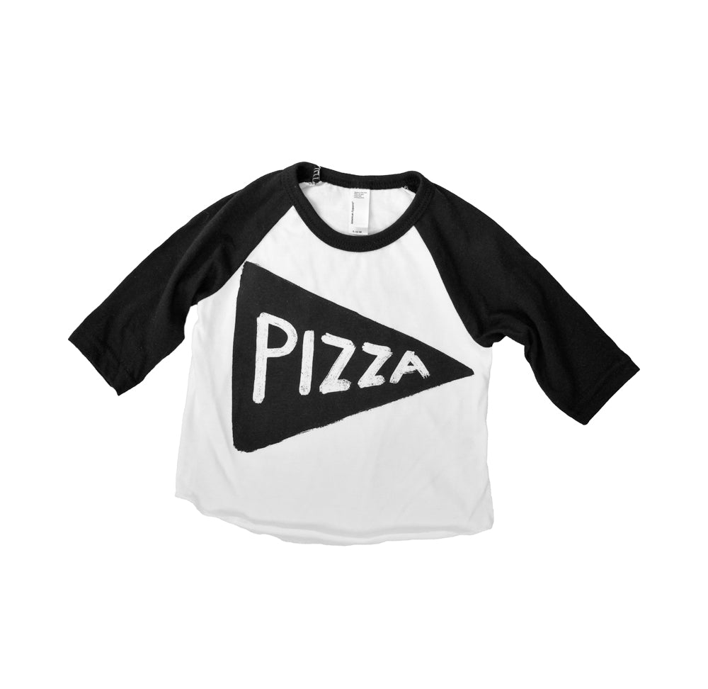 Kids Pizza Baseball Jersey T Shirt by Xenotees