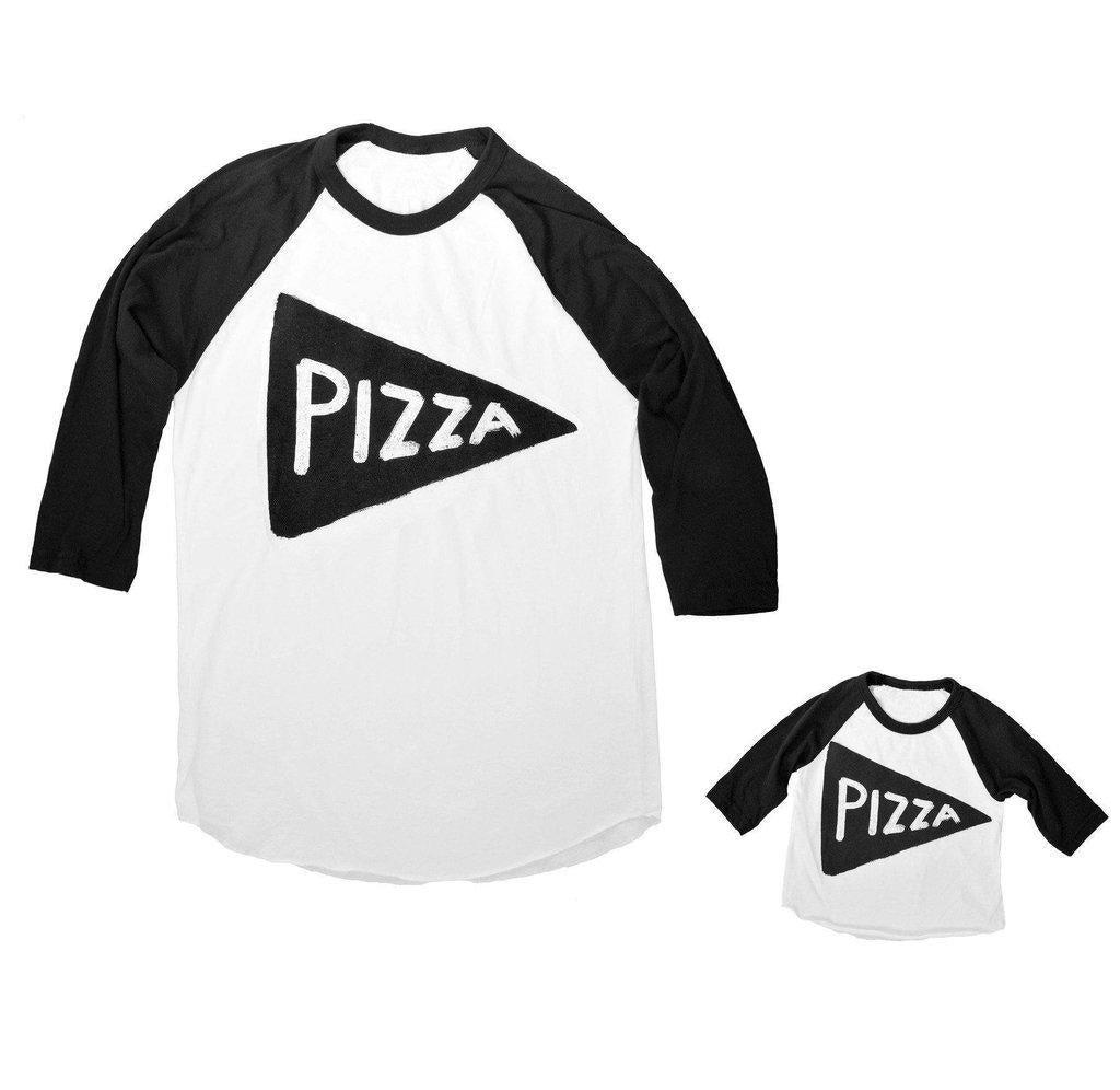 Father Son Daughter Matching Family Pizza Slice Baseball Jersey Shirt Set by Xenotees