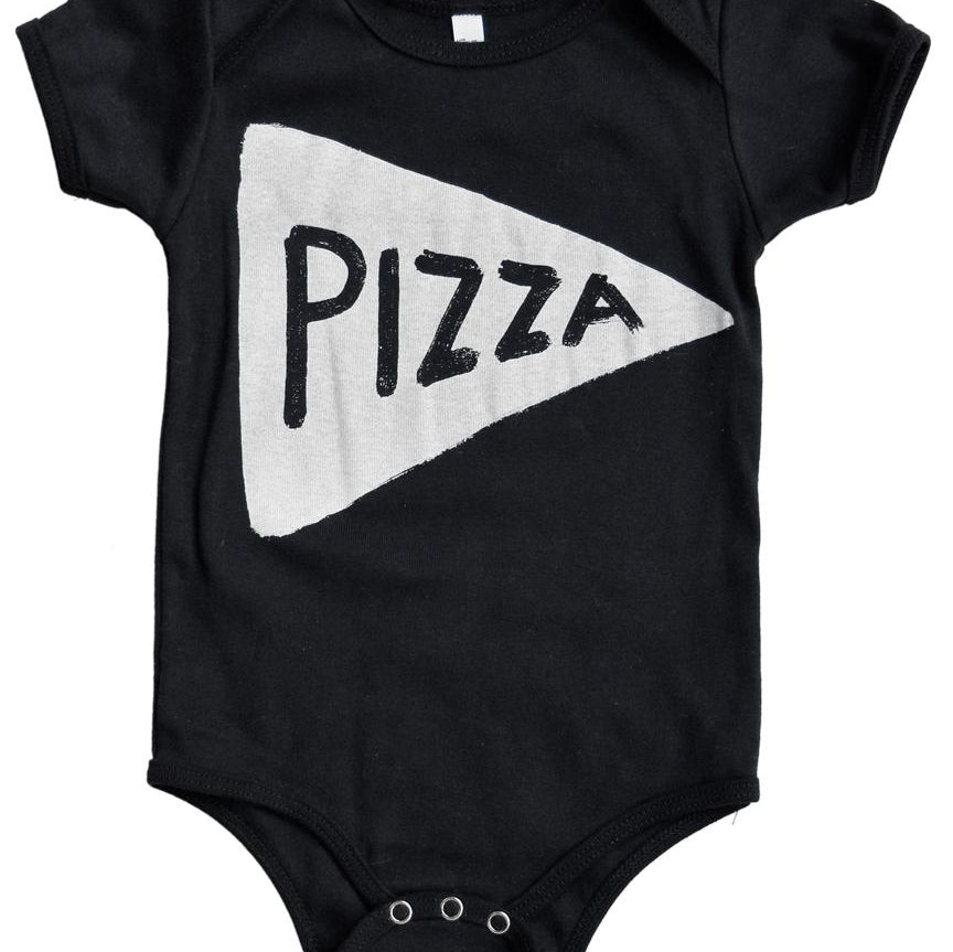 Pizza Baby Onesie in Black Kids Clothing Xenotees