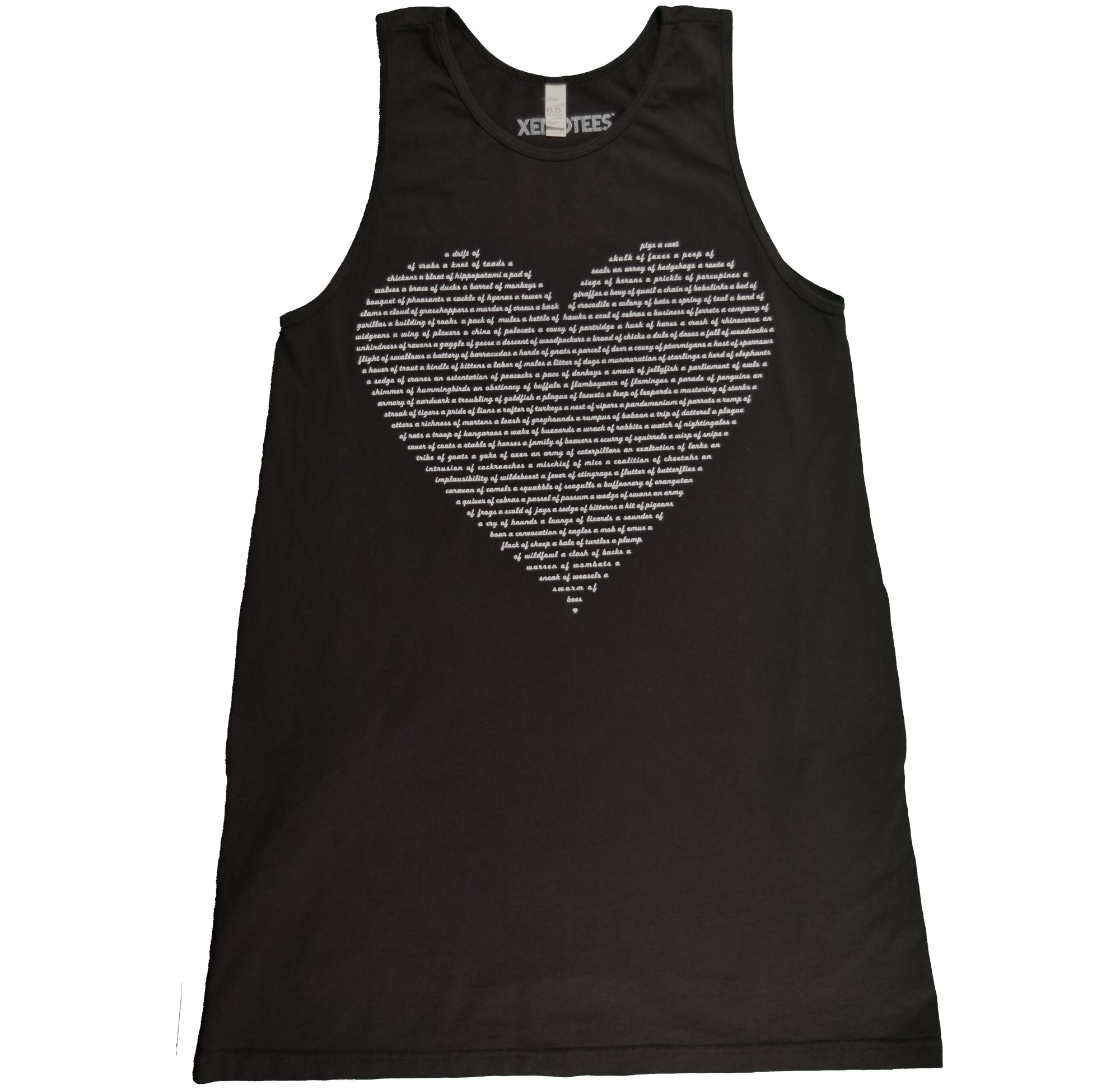 Ladies Animal Lover Tank T-shirt Dress With Pockets - Black Dress Xenotees