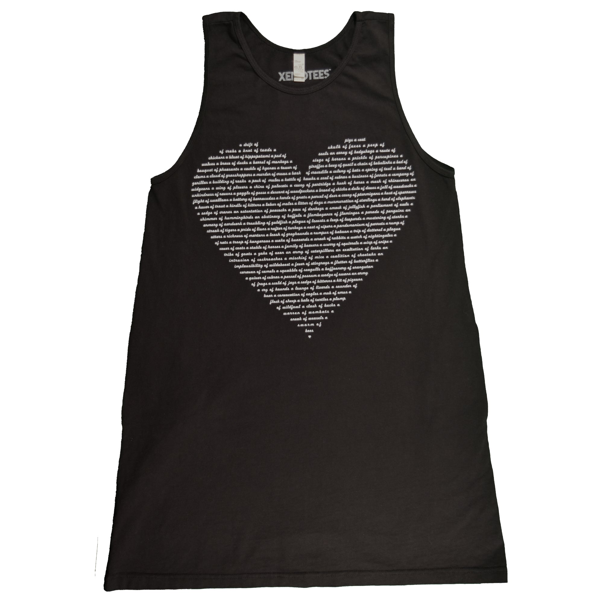 Ladies Animal Lover Tank T-shirt Dress With Pockets - Black Dress Xenotees