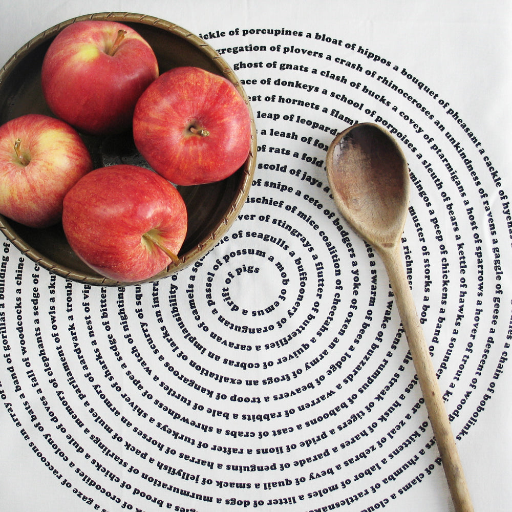 Animal Collective Nouns Kitchen Tea Towel Tea Towels Xenotees