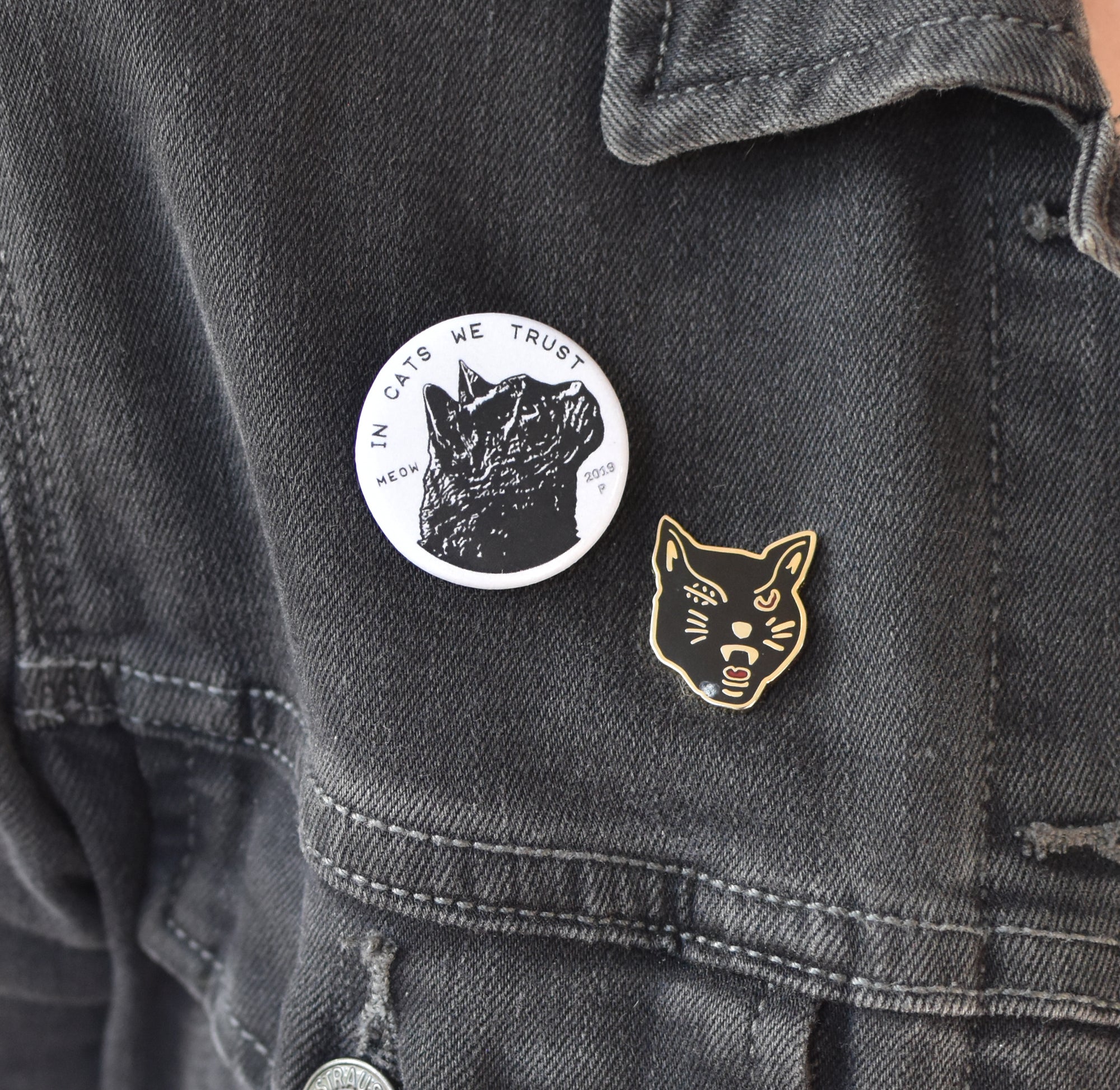 Cat Coin Pin-back Button Button Xenotees