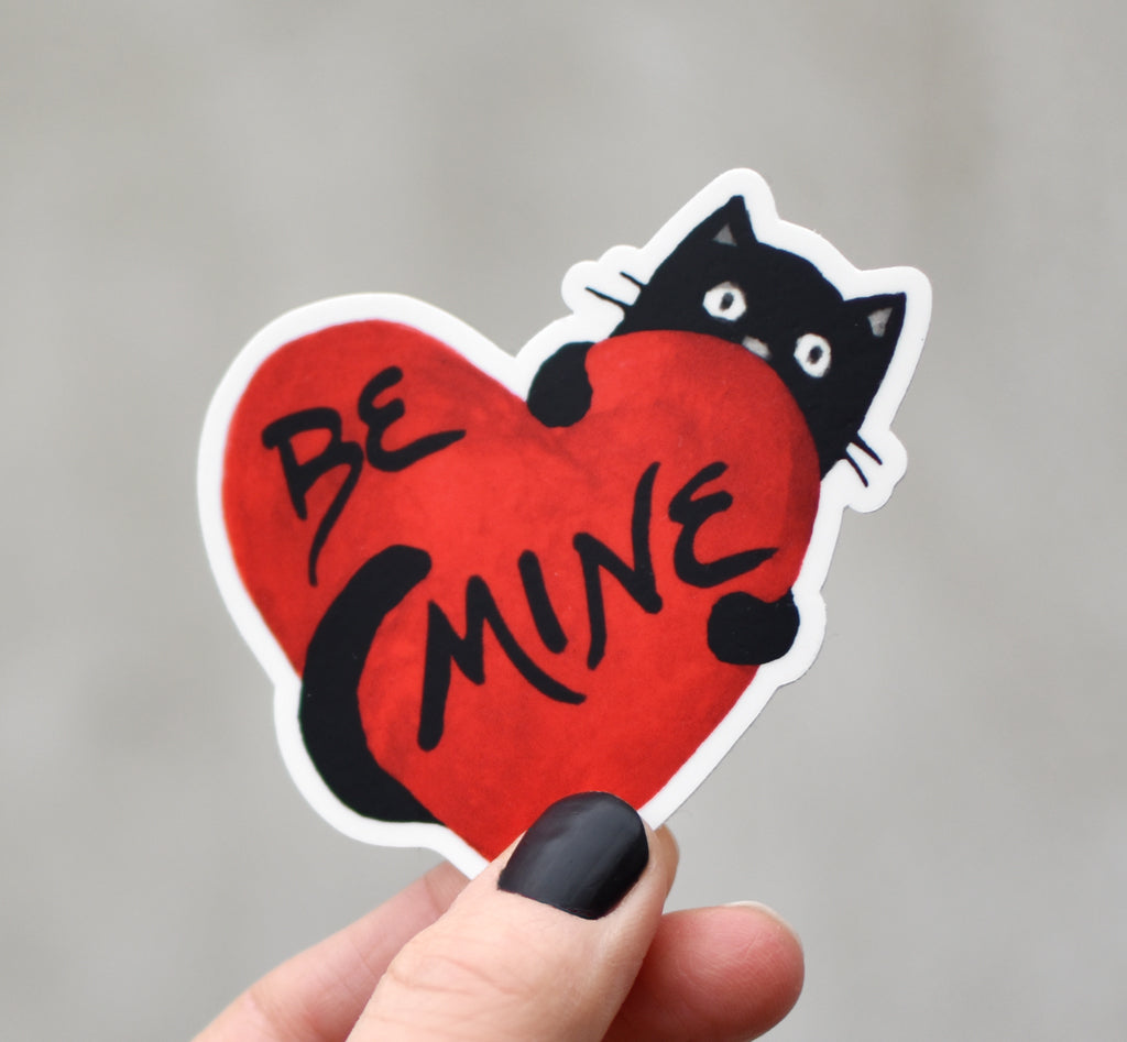 Cat Valentine's Day Heart Sticker by Xenotees