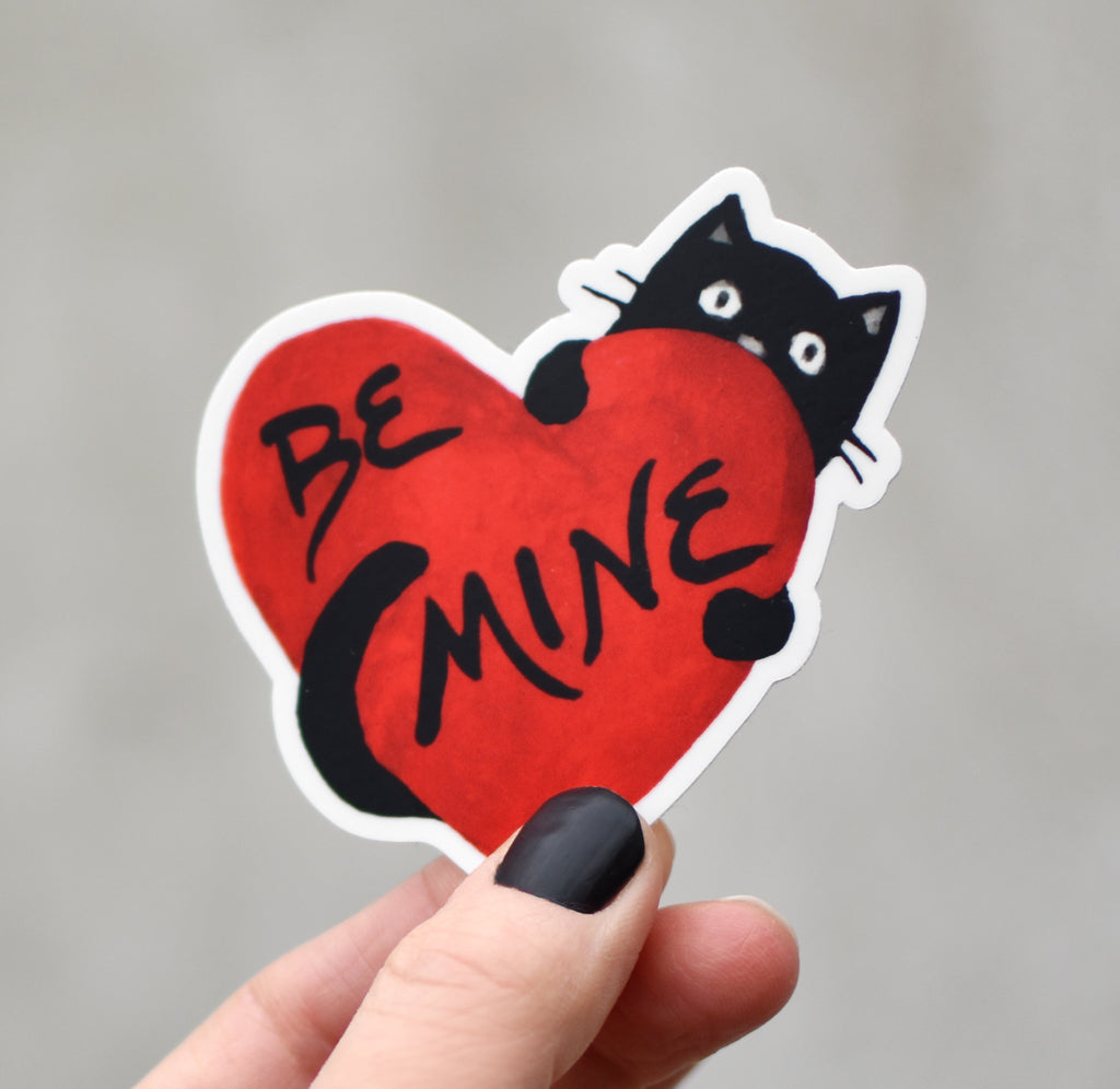 Cat Valentine's Day Heart Sticker by Xenotees