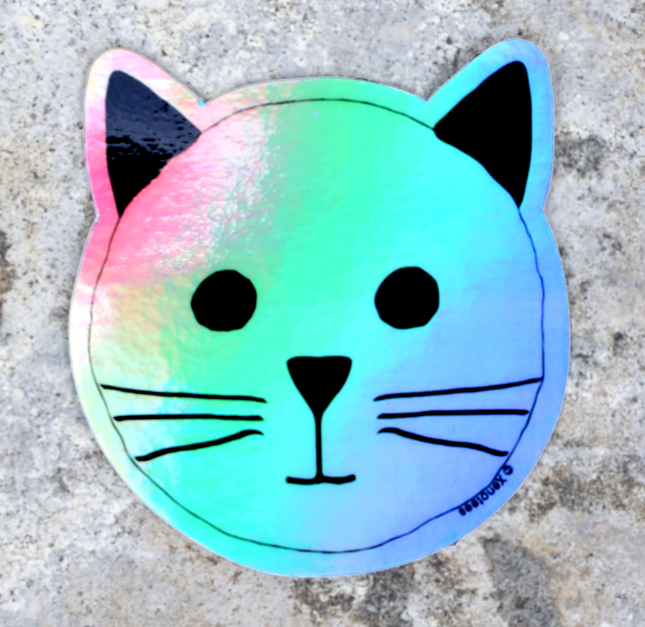 Rainbow Holographic Cat Sticker Sticker Xenotees