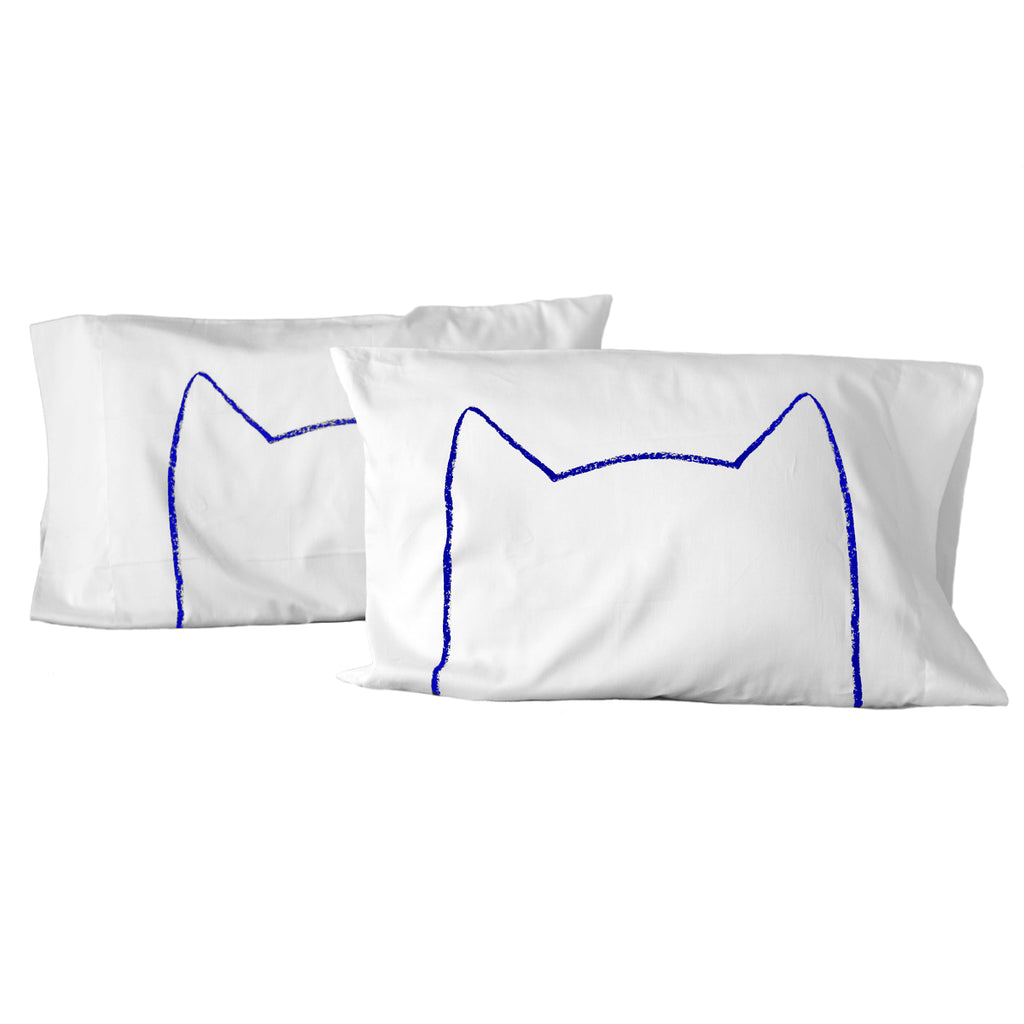 Cat Nap Pillowcases - Set of 2 - Limited Edition Blue Print by Xenotees