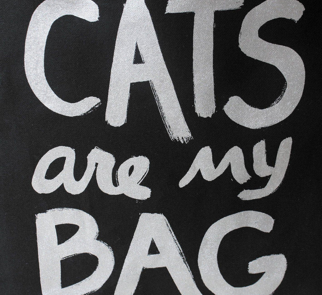 Organic Cats Are My Bag Market Tote - Black Tote Bag Xenotees