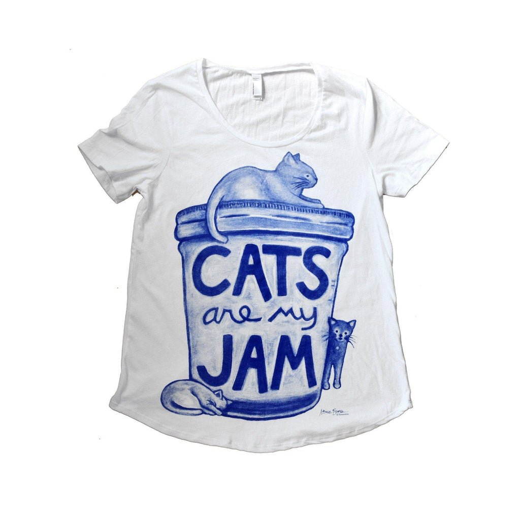 Womens Cats are my Jam T shirt - Limited Edition by Xenotees