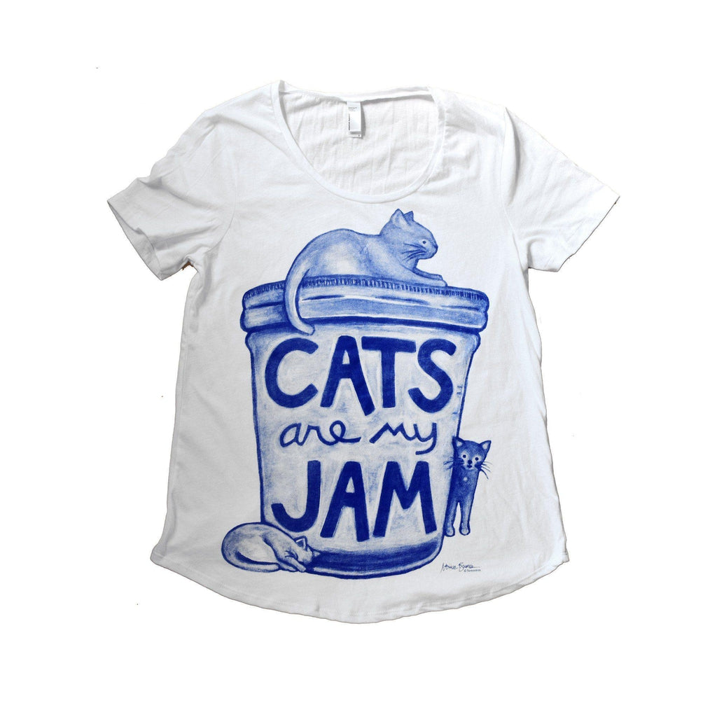 Womens Cats are my Jam T shirt - Limited Edition by Xenotees