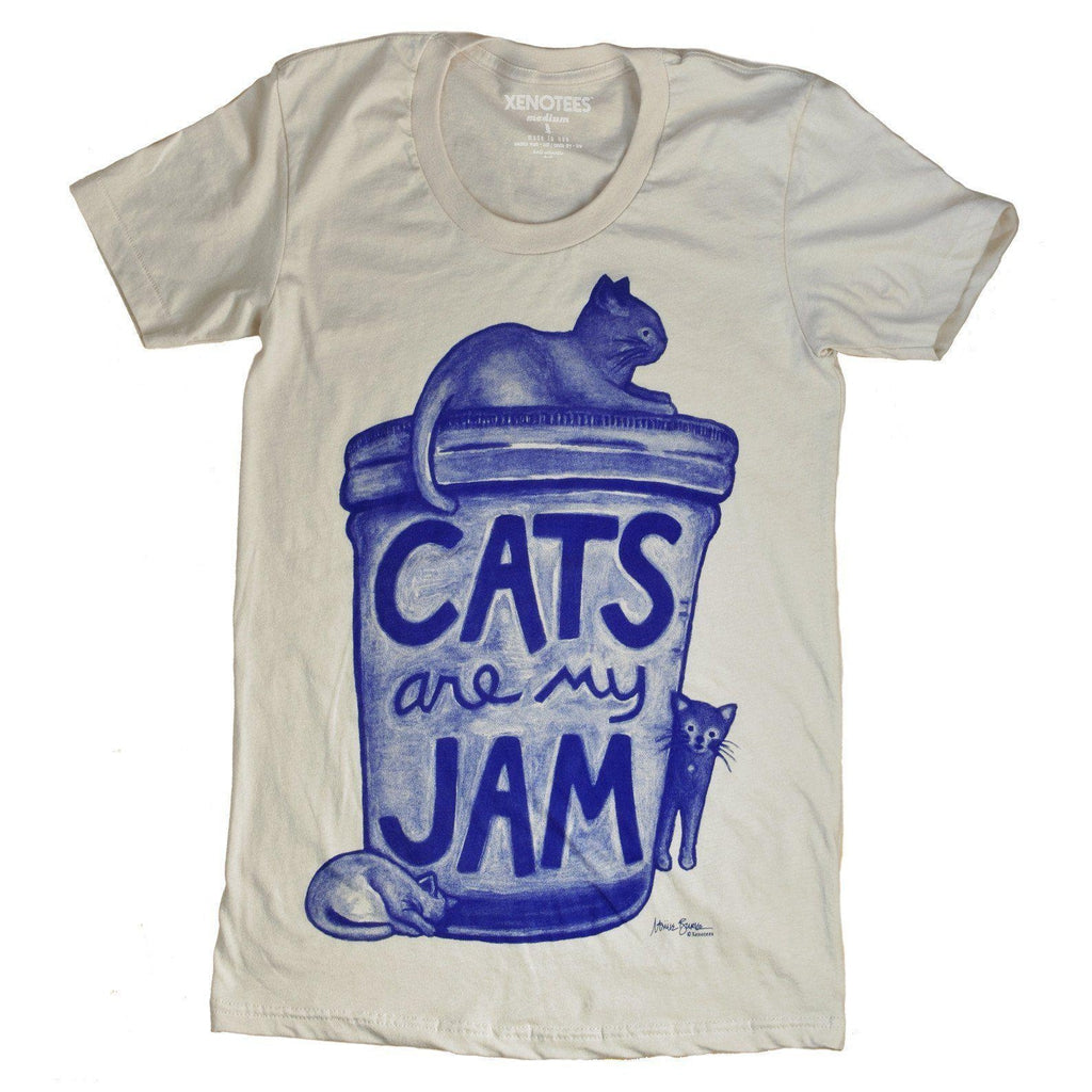 Cats are my Jam Womens T shirt by Xenotees