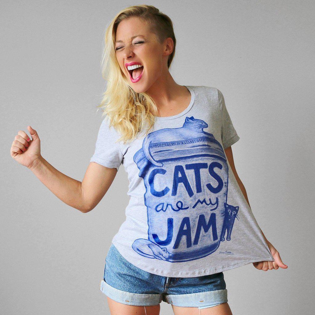 Womens Cats are my Jam T shirt - Limited Edition by Xenotees