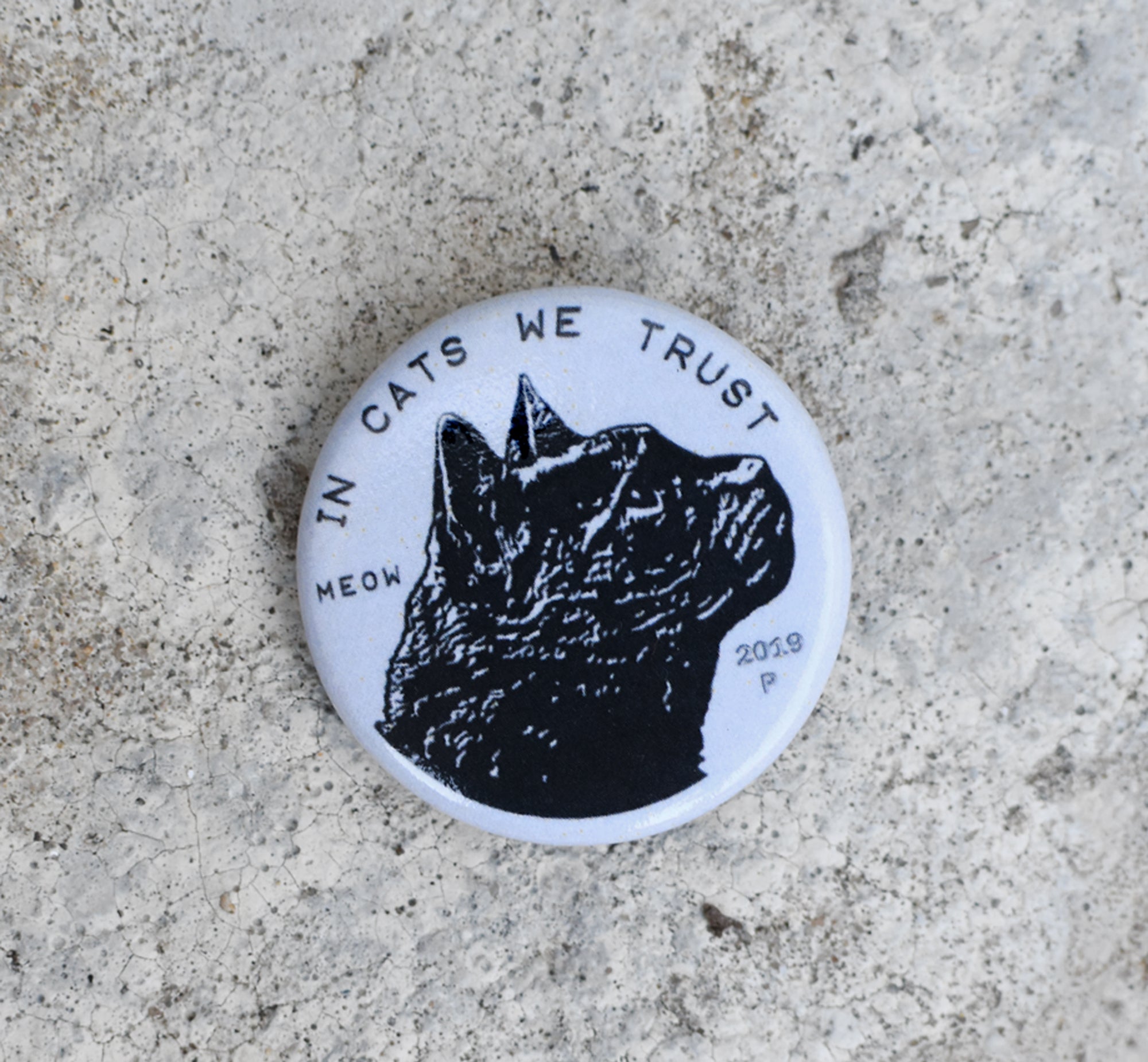 Cat Coin Pin-back Button by Xenotees