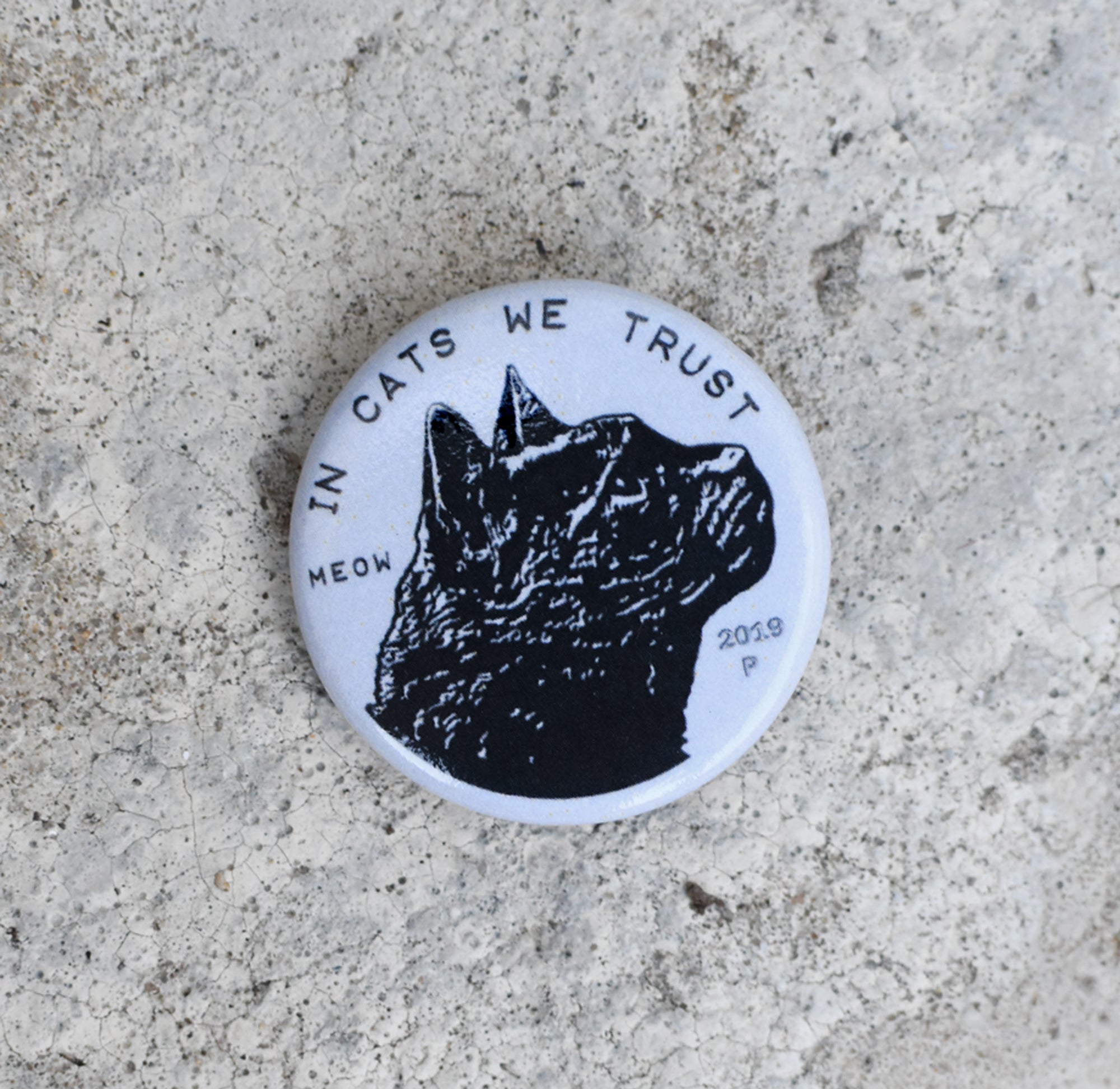 Cat Coin Pin-back Button by Xenotees